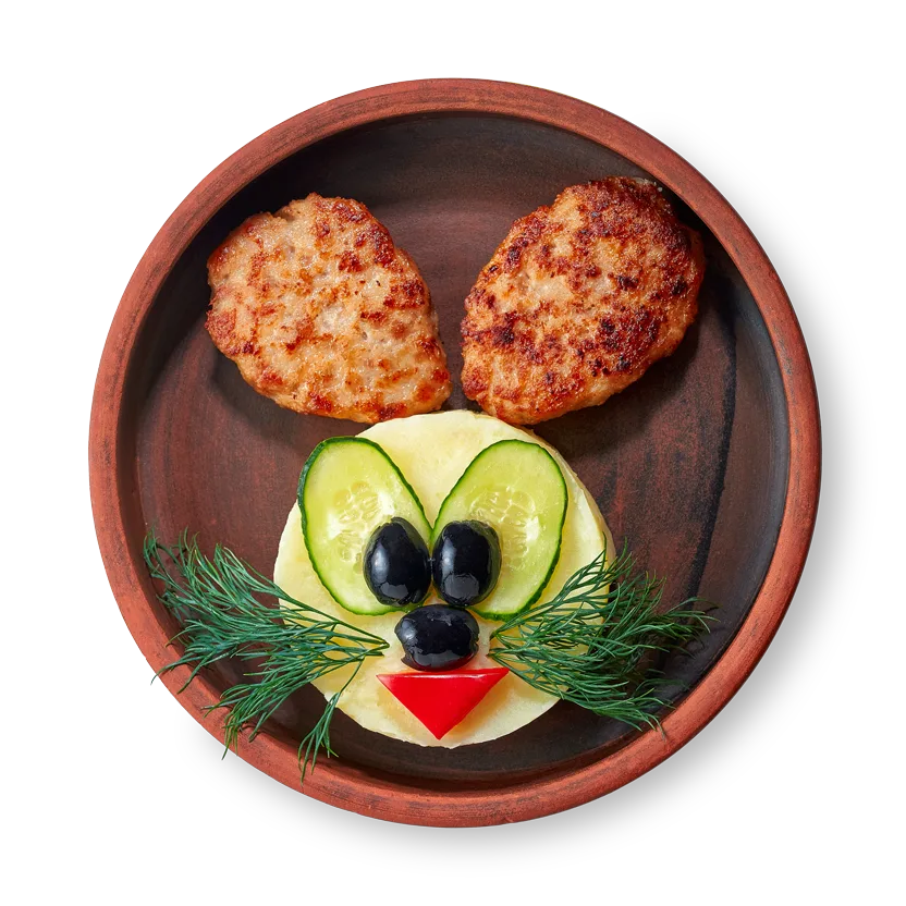 Картофельное пюре с куриными котлетками