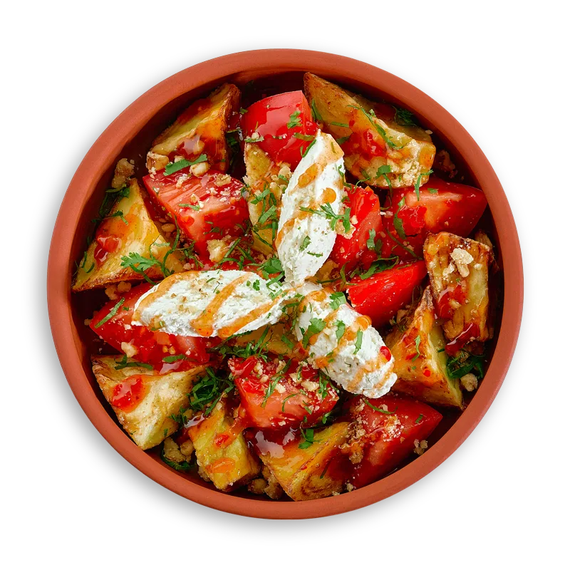 Салат с хрустящими баклажанами и сыром