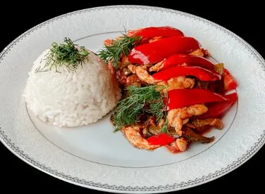 Курица по восточному с рисом