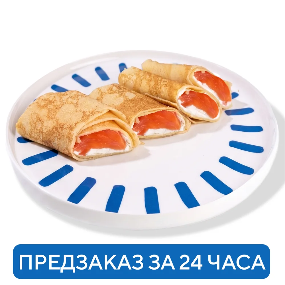 Блинчик с лососем и сыром